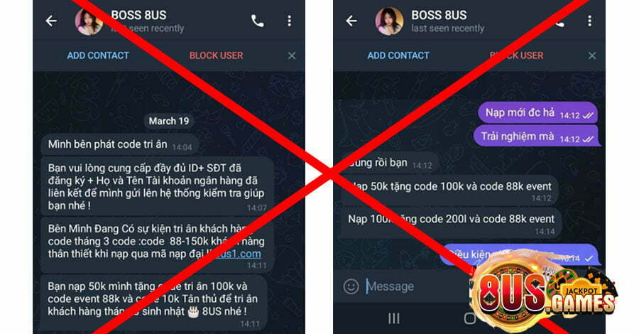 8US lừa đảo? Bóc mẽ tin đồn 8US lừa đảo, quỵt tiền người chơi 7 giả mạo 8US Games lừa đảo người chơi thông qua tin nhắn Telegram